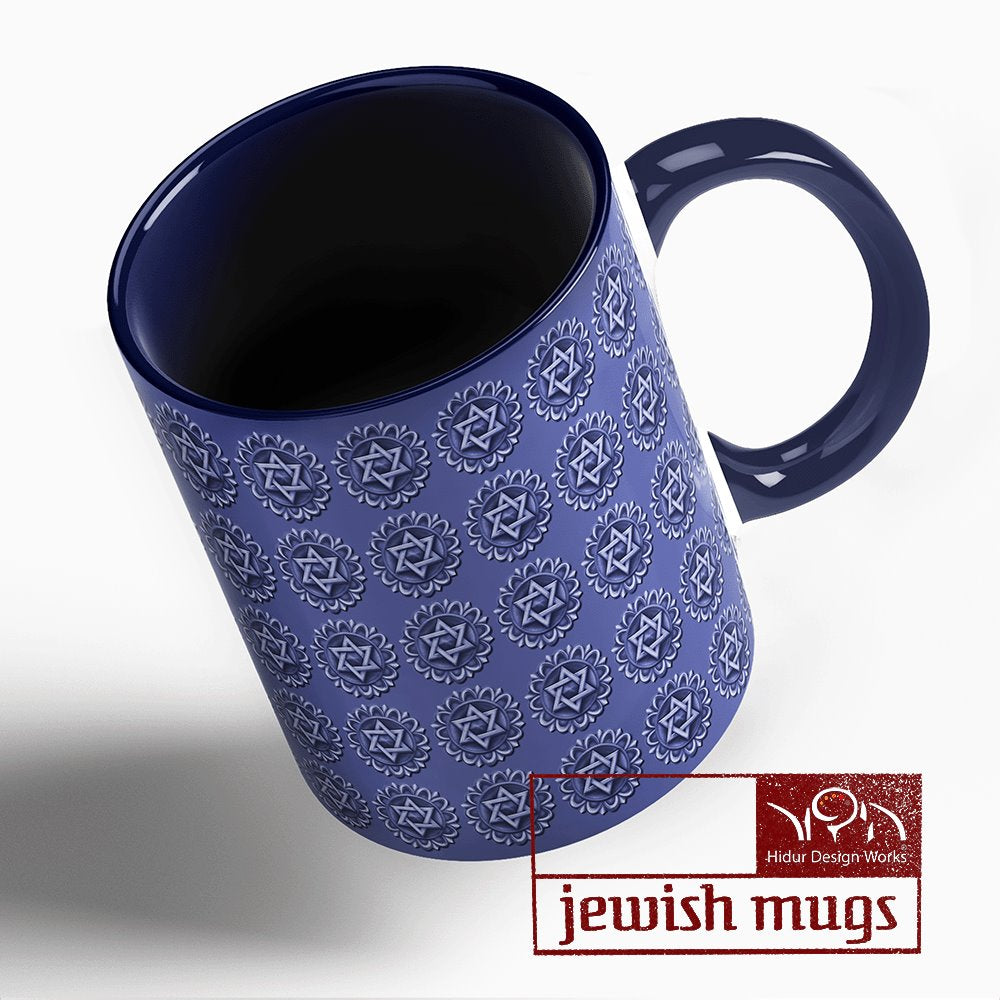 jewish mug – pattern magen david II Hidur Design Works 